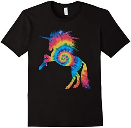 Mens TIE DYE UNICORN T SHIRT XL Black