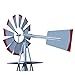 HomGarden 8' Windmill Yard Ornametal Steel Garden Wind Mill Weather Vane Weather Resistant Decoration for Home, Backyard (Sliver)