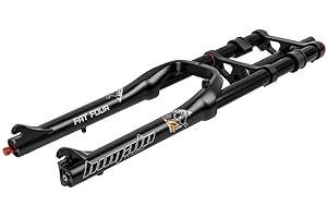 26 Inch Bike Suspension Fork 4.0'' Tire Fat Fork Straight Double Shoulder Downhill MTB Air Fork Travel 160mm Rebound Adjustab