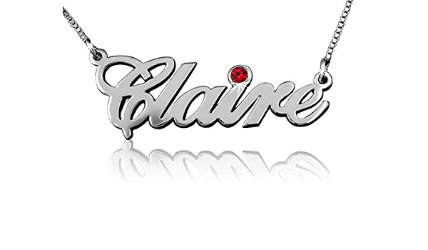 My Name Silver Name Necklace Birthstone 