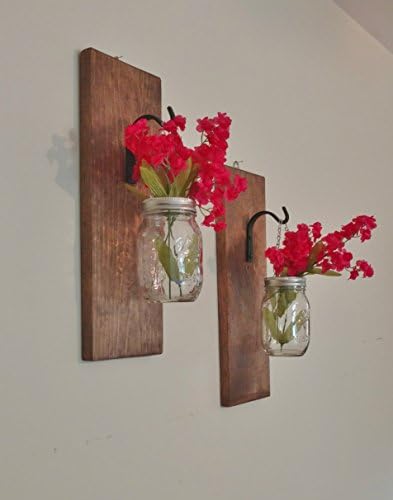 Rustic Hanging Mason Jar Wall Sconces, Rustic Home Decor, Farmhouse Decor, Mason Jar Wall Decor