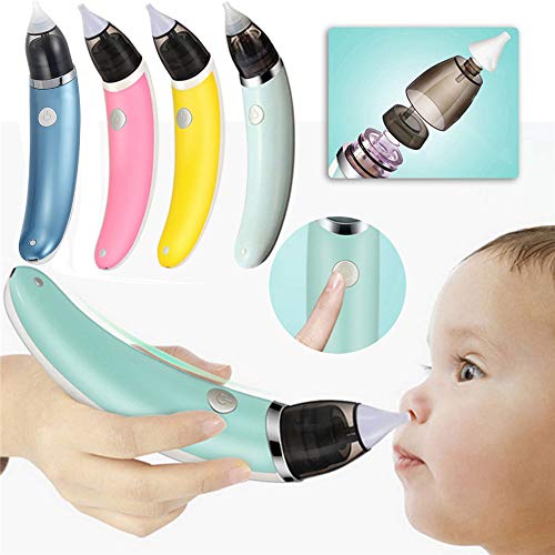 YAVOCOS Baby Nasal Aspirator Electric Safe Hygienic Nose Cleaner with 2 Sizes of Nose Tips and Oral Snot and Booger Sucker for Newborns Boy Girls