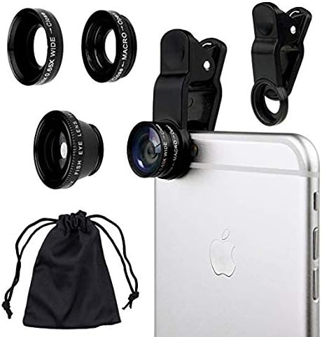 SuperDaze 3 in 1 Phone Camera Lens Macro Lens & Wide Angle Lens & Fisheye Lens Clip-On Cell Phone Camera Lens for Smartphone