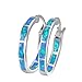 925 Sterling Silver Women's Hoop Earring,White and Blue Earring For You choose Perfect Match