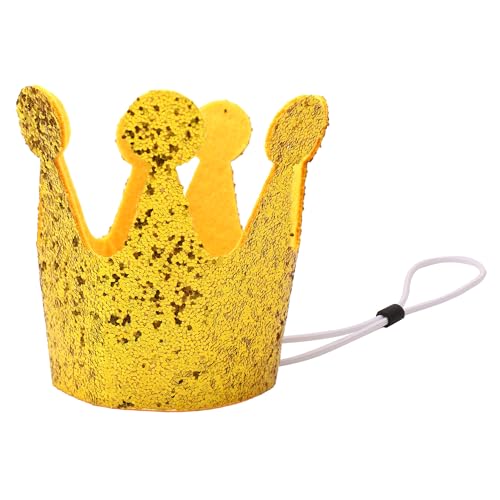 Glitter Dog Birthday Crown, Cat Birthday Hat for Small Pet, Adjustable Gold Party Hat for Puppy & Kitten Celebrations, Royal Pet Costume Accessories for Photo Props, 1 PCS
