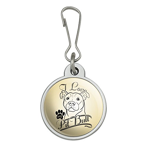 I Love My Pit Bull Jacket Handbag Purse Luggage Backpack Zipper Pull Charm