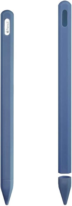 ZALU Compatible with Apple Pencil (2nd Generation), Fully Protection Silicone Case Sleeve Holder Grip + Nib Cover (Midnight Blue)