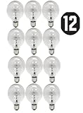 (Pack of 12) 60 Watts, G25, E26 Medium Base Incandescent, Clear, Globe Shape Base, 120V Light Bulb