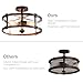 Tangkula Semi Flush Mount Ceiling Light, 3-Light Close To Ceiling Light Fixtures, Bubble Glass Ceiling Lamp with High-Transparency Bubble Glass Lampshade, for Living Room, Kitchen & Dining Hall