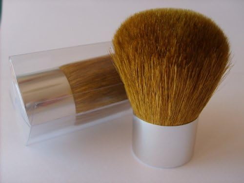 Erth Mineral Luxury 2 piece Kabuki Brush Set 56mm. Full Coverage Super Soft Tapers Chrome Base All Natural Bristles Duo Pack by Erth Mineral Makeup