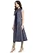 Aahwan Indian Tunic Top Kurti for Women Blue Denim and Taffteta Silk A-line Long Dress