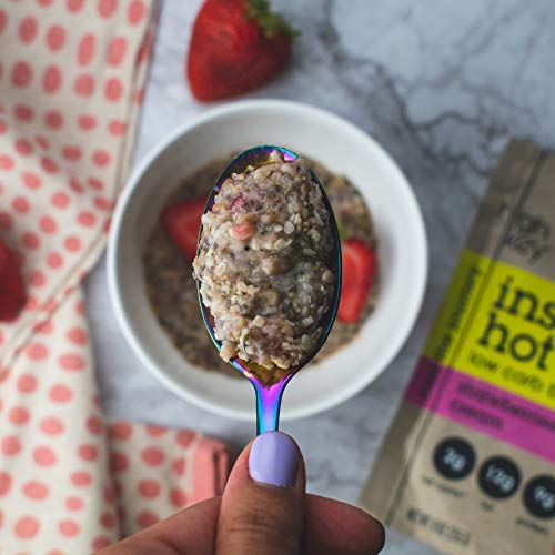 HighKey Snacks Keto Food Instant Breakfast Cereal - Low Carb Hot Oatmeal Substitute - Gluten Free Low Sugar Snack - High Protein Foods - Ketogenic Diet - Paleo Products - Strawberries & Cream - Thumbnail 2