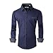 Alex Vando Mens Dress Shirts Long Sleeve Regular Fit Casual Men Shirt,Navy,Small