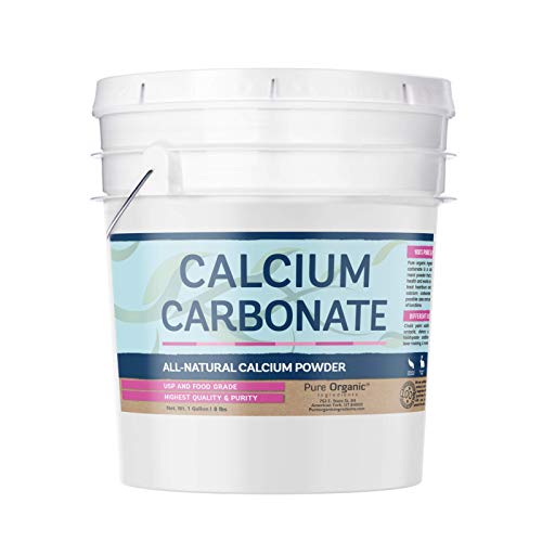 Pure Calcium Carbonate Powder (1 Gallon, 8 lb) Multi-Purpose Powder, Dietary Supplement, Antacid, Acid Neutralizer, Food Preservative, Brewing/Wine Making, Reusable Plastic Bucket