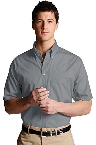Ed Garments 1230 Men's Easy Care Short Sleeve Poplin Shirt - Titanium - XXX-Large