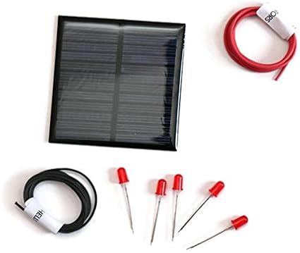 Electronicspices Solar Panel Kit with 5 Red LEDs and 2 m Common Wires