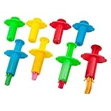 KIDDY DOUGH 8-Piece Dough Clay Extruders – Playset Includes 8 Colorful Extruder Tools Featuring 4 Unique Surprise Shapes – Bulk Party Pack Great Home School