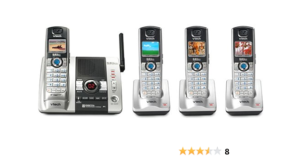 Amazon Com Vtech I6789 5 8 Ghz Cordless Phone With 4 Handsets Color Display Cordless Telephones Office Products