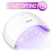 Nail Dryer UV Nail Lamp Fast Drying Gel Nail light LED Nail Lamp Shellac UV Light Gel Nail Polish Dryer Curing Lamp Shellac Light Lamp 24W with 2 Timer Setting Auto Infrared Sensor (White nail dryer)