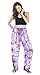 CandyHusky Women Elastic Waist Loose Fit Tie Dye Baggy Hippie Casual Yoga Pants (Purple)