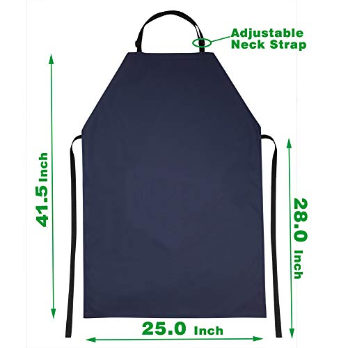 VWELL Waterproof Rubber Vinyl Apron41.5'' lab Apron for dishwashing