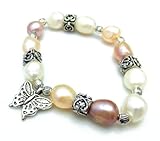 Screw Thread Real Pearl Beads Bracelet Wristlet Wedding Birthday Party Lady