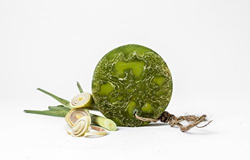 Reveal Naturals Lemongrass loofah Soap โ With Dead Sea Salts and Tea Tree Oil -Exfoliating Body Soap & Scrub - Sponge Inside -250g / 8.8 oz