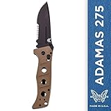 Benchmade Adamas 275 Knife, Serrated Drop-Point, Sand Handle