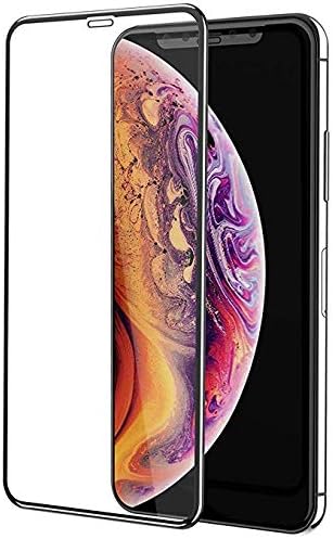 Lezix Edge to Edge Full Front Body Cover Tempered Full Glass Screen Protector Guard for Apple iPhone Xs/X - Crystal Black