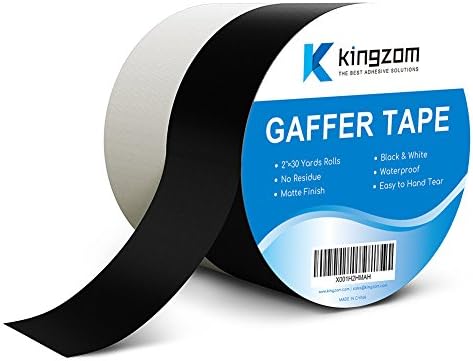 Gaffer Tape Made of Heavy Duty Matt Cloth Tape with Waterproof and Non-Reflective 2InchX 30 Yards (Black+White)
