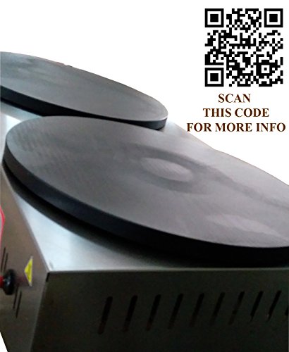 TurcoBazaar DOUBLE 40 CM 16" Commercial Double Pancake Maker Luxury Gas Crepe Machine Pan Griddle Machine NON-STICK CREPE MAKER