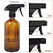 2 Empty Amber Spray Bottle(16oz Each) Glass Refillable Cosmetic Containers For Essential Oils,Liquid Cleaning Solutions,Mist Plants With Duty Multi-Role-Mist And Stream Settings Nozzle