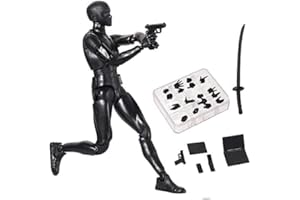 AHOHOS Action Figure Drawing Models, Human Mannequin Body Kun Doll Body-Chan Male/Female Action Figure DX Set, Suitable for Sketching, Painting, Drawing Mannequin Figure Models for Artist (Black Male)