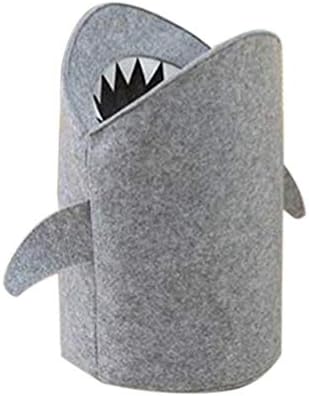 Johlycao Laundry Hamper Bag Bins Toy Storage Basket Organizers Felt Cloth Folding Laundry Basket Shark Design Laundry Bag for Toys Clothes Storage