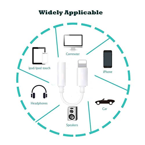 Headphone Adapter for iPhone Adapter Jack Dongle Compatible with iPhone 7/7Plus/8/8Plus /X/XS Max Earphone to 3.5mm Jack Aux Audio Stereo Adaptor Cable Accessories Compatible iOS 12 System - Thumbnail 5