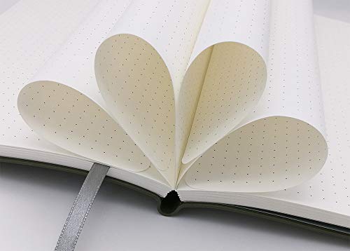 YRL-Best-Bullet-Notebook-Journal-DottedDot-Grid-A5-Medium-Size-58x83-Premium-Faux-Leather-Soft-Cover-Creamy-Thick-Paper-Sewn-Bound-Elastic-Band-Inner-Pocket-Pen-Loop-Lays-Flat-GrayGrey