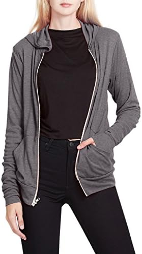 3LC PREMIUM Womens Active Ultra Lightweight Full Zip Up Hoodie Jacket with Pockets