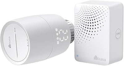 Kasa Smartes Heizkörperthermostat - WiFi Starter Kit, inklusive 1 Thermostat und 1 Hub, Heizungssteuerung (App, Geofencing, Fensteröffnungserkennung), Matter, Alexa