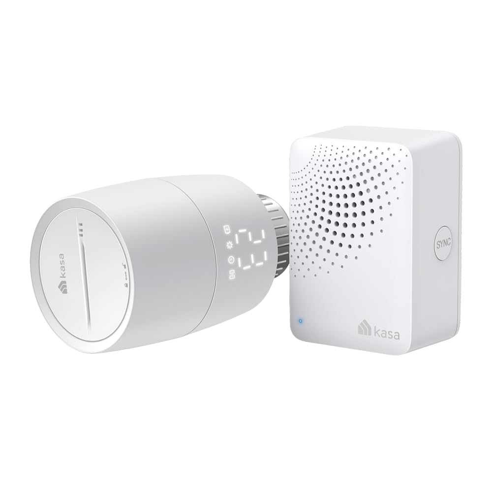 Kasa Smart Radiator Thermostat KE100 Kit, Digital Thermostat Heating with Hub, Energy Saving, Schedule, Control on the Go via App, Alexa and Google Assistant, Easy Installation and Use