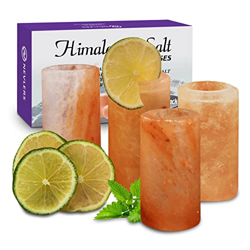 Nevlers 4 PCS Himalayan Salt Shot Glasses for Tequila, All Natural Himalayan Salt Tequila Shot Glasses - Handcrafted Shot Glass - 3