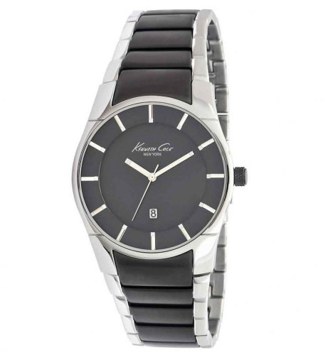Kenneth cole new york men s kc9036 slim round grey ion-plating an…