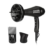JINRI Professional Negative Ionic Hair Dyer,1875W Infrared Heat Ionic Hair Blow,Salon AC Motor Low Noise Blow Dryer with Diffuser Concentrator