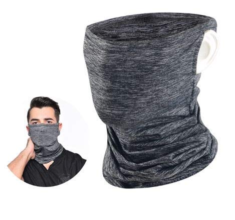 Genuine Neck Gaiter Face Scarf Mask, Mouth Cover Bandana, Anti-Dust, Wind & Sun Protection Headwear, Multi-functional Head band Balaclava, Elastic Tube Mask (Light Grey)