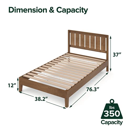 ZINUS Alexis Deluxe Wood Platform Bed Frame with Headboard / Wood Slat