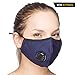 Debrief Me Dust Mask - Anti Pollution Breathable Respirator Mask (1 Mask + 6 Filters) Military Grade N99 Flu Mask Carbon Activated Filtration - Reusable Washable - Comfy Cotton Adjustable (Dark Blue)