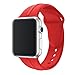 HUANLONG 38mm Soft Silicone Sport Style Replacement Band Iwatch Strap for Apple Wrist Watch Series 1 Series 2 Series 3 (Red 38mm S/M)
