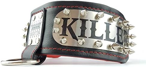 Bestia Personalized Kennel Dog Collar, Large Breeds only! L- XXL Size, 2.8 inch Wide. Padded. Made in Europe!