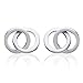 Hoops & Loops Sterling Silver Double Circle Polished Stud Earrings