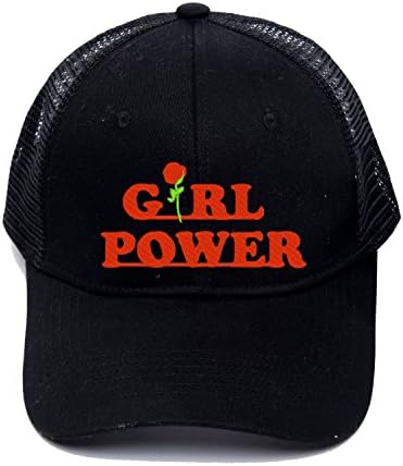 Mesh SnapBack Stitches Girl Power Rose Hat Caps Breathable Truck Driver hats