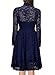MissMay Women's Vintage Elegant Long Sleeve Lace Overlay Cocktail Swing Dress